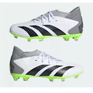 Adidas Predator Accuracy.3 FG Soccer Cleats Shoes White IE9504 Youth Size 3